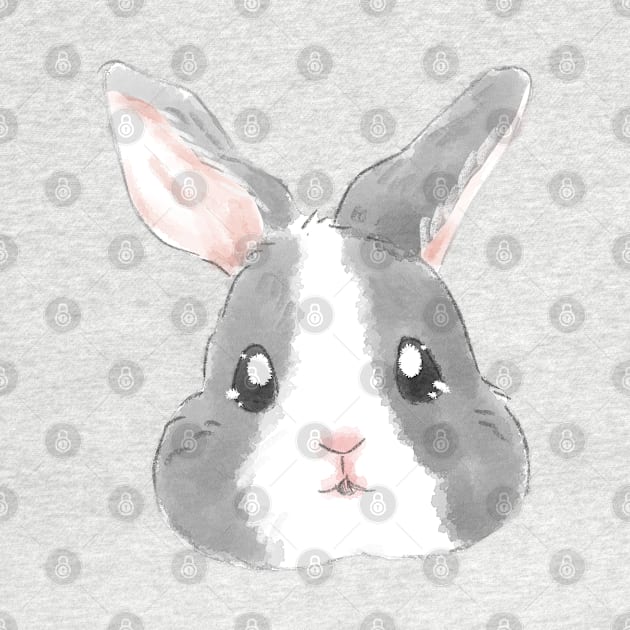 Bunny Head Grey by GambarGrace